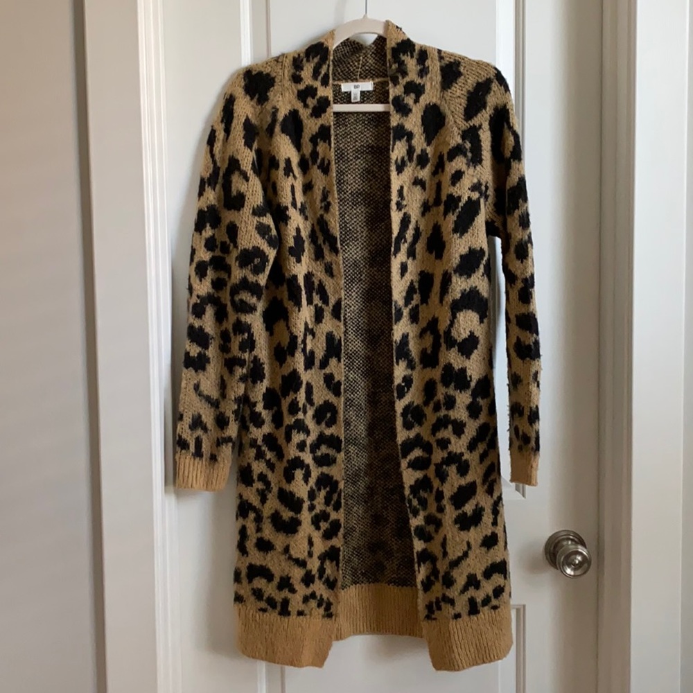 BP Leopard Open Cardigan, Size Extra Small